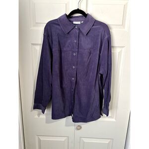 Croft & Barrow stretch purple button down shirt size 1x